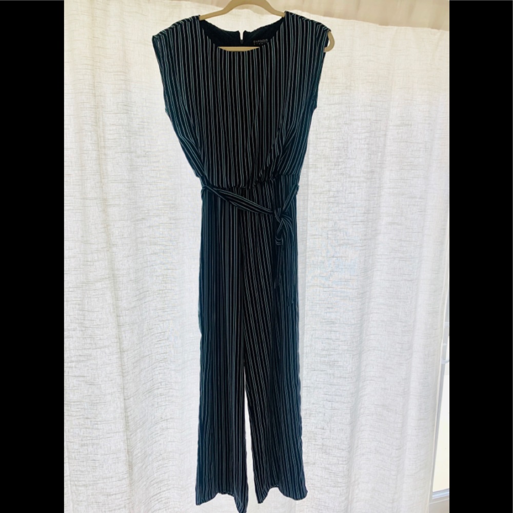 Blue Striped Pantsuit